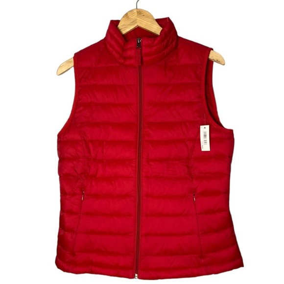 𝅺NWT Womens Lightweight Minimalist Puffer Vest Red - Picture 9 of 10
